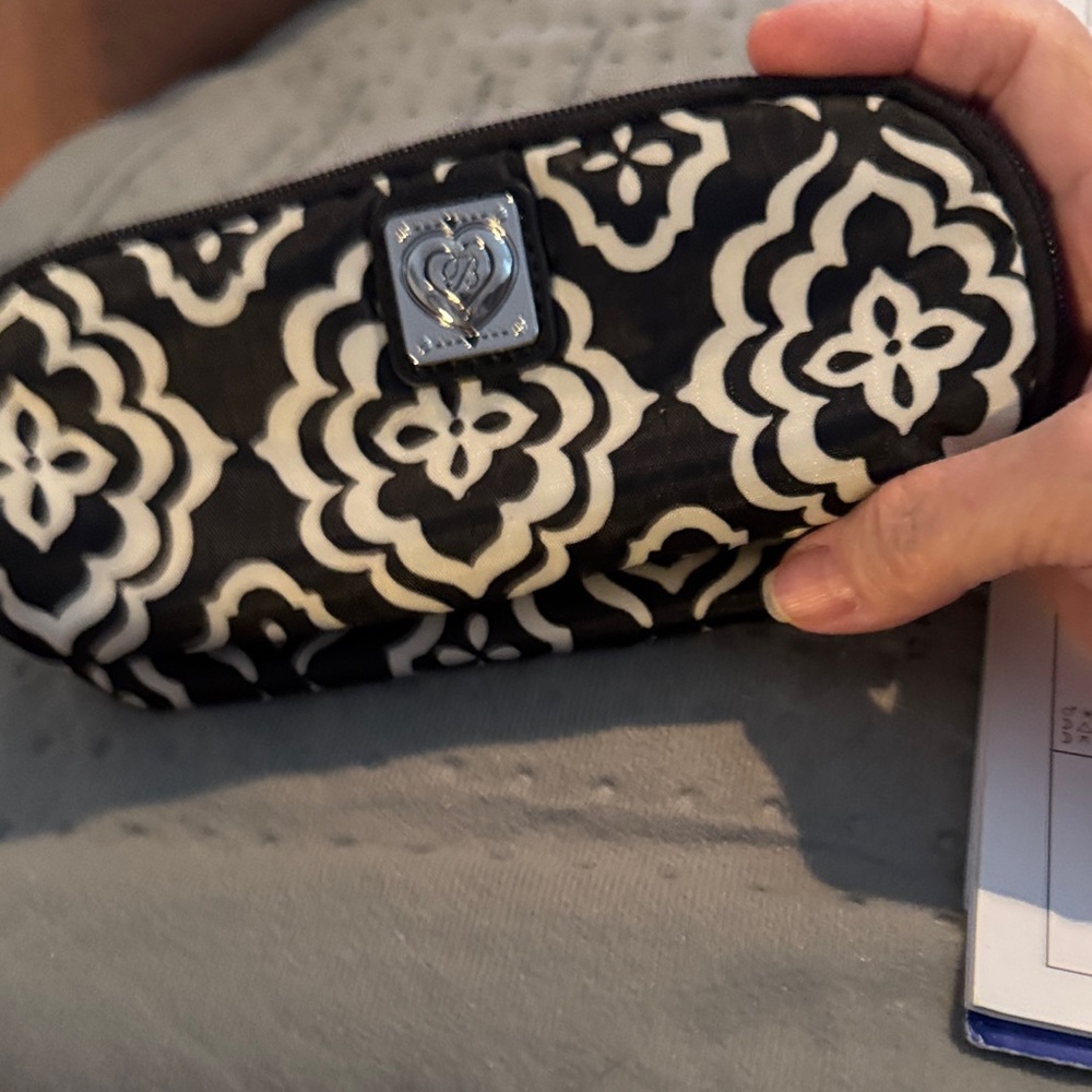 Brighton Black and White Floral Cosmetic Case
